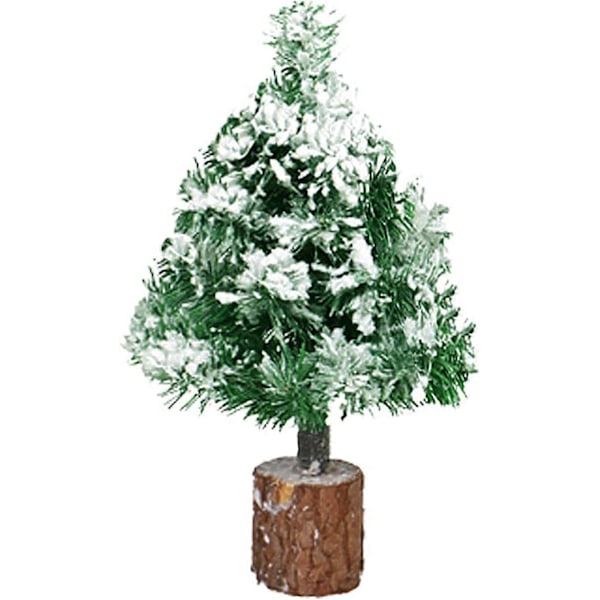 Praktiskt 26 cm konstgjort miniatyrjulgran med träfot - Söt liten bordsjulgran