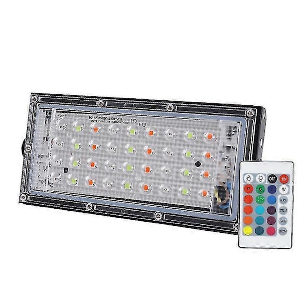 Led RGB -kohdevalo 50W 100W 150W Ip65 Ulkokäyttöön Tarkoitettu Valonheitin Ac220v RGB Feflector -projektorilamppu Värillinen Kaukosäädin