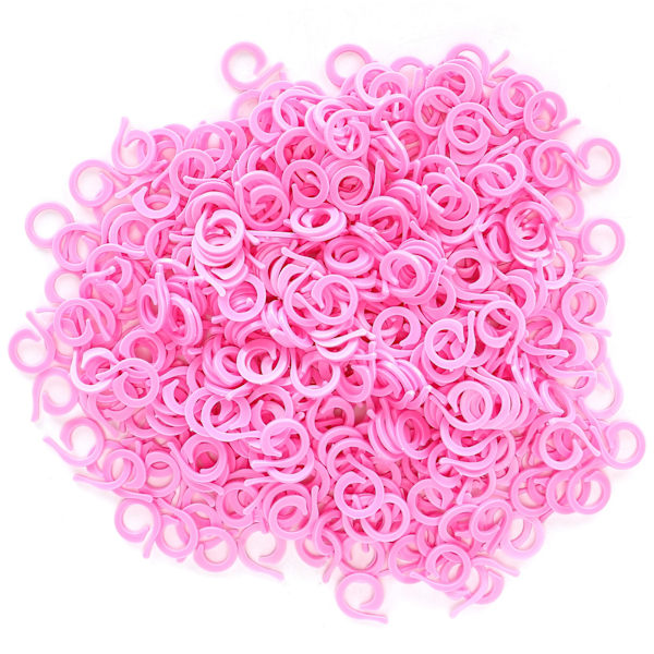 500 stk. plastik strikke markører pink tælle split ring hækling låsning sy tilbehør S