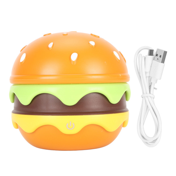 Barneleselampe i hamburger-stil, fleksibel svanehals, USB-lading, mykt varmt lys, skrivebordslampe for barn til hjem, skole og kontor