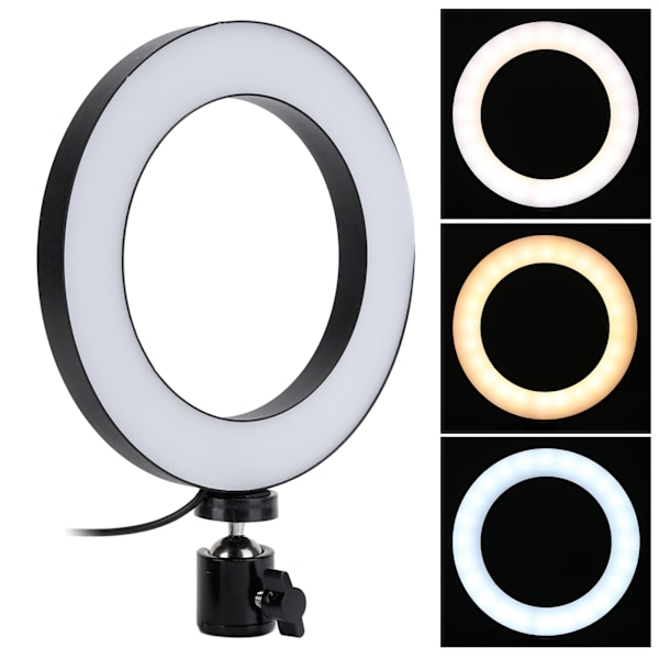 16 cm:n UN-160 3-värinen LED-rengasvalo, säädettävä täyttölamppu kauneusvalokuvaukseen ja live-lähetykseen