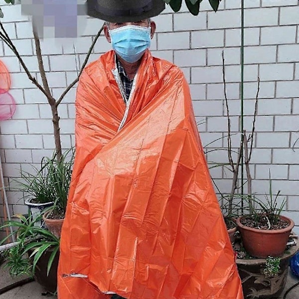 4x Utendørs Nød Termisk Vanntett Sovepose (oransje, 210x130cm)