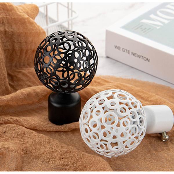 1 Styck Retro Gardinstång Ändknoppar Avslut Huvuden 28mm A Stil Svart
