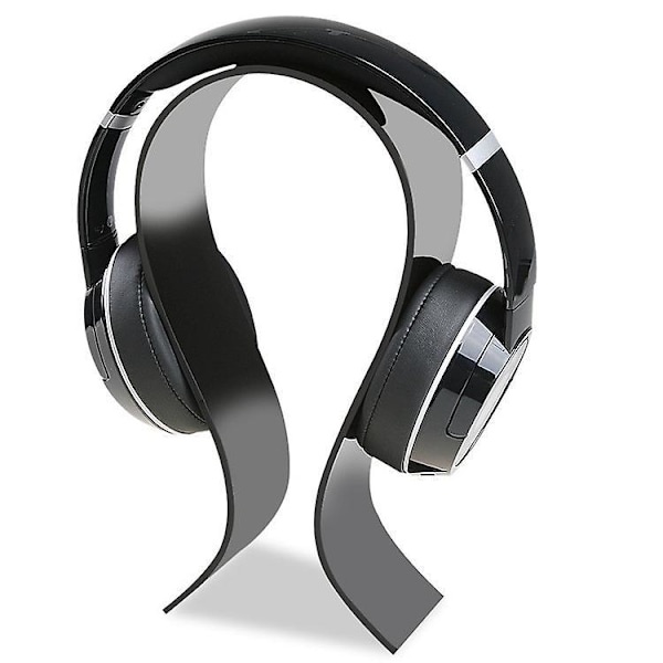 Hörlursställ Universell Hörlurshållare U-formad Hörlursställ Modern Akryl Hörlursställ Gaming Headset Hållare/Hängare, Extra Tjock - Svart hea