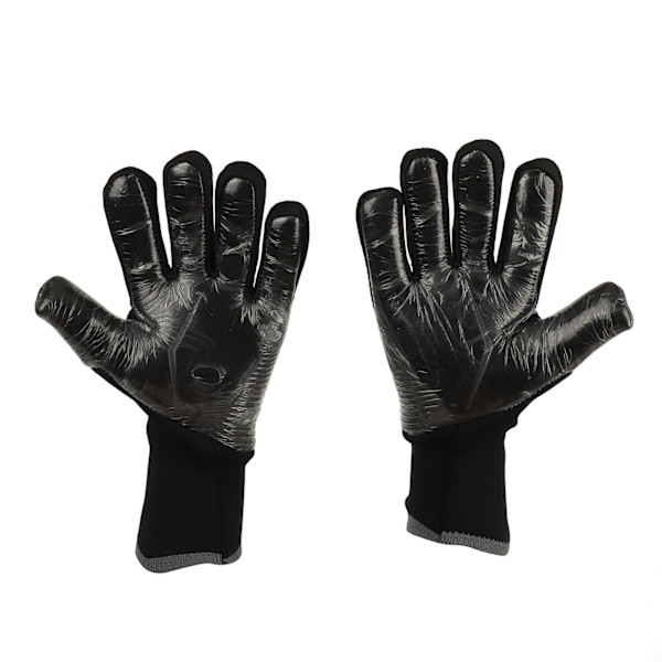 2 stk. Fodboldmålmandshandsker Sorte Anti-Slip Latex Åndbar Ekstra Fingerspidsbeskyttelse Målmandshandsker til Fodboldkonkurrence Nummer 7.