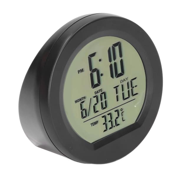 Bil Digital Temperatur Instrumentbräda Klocka Soldriven Automatisk Mini Bil Digital Termometer Klocka