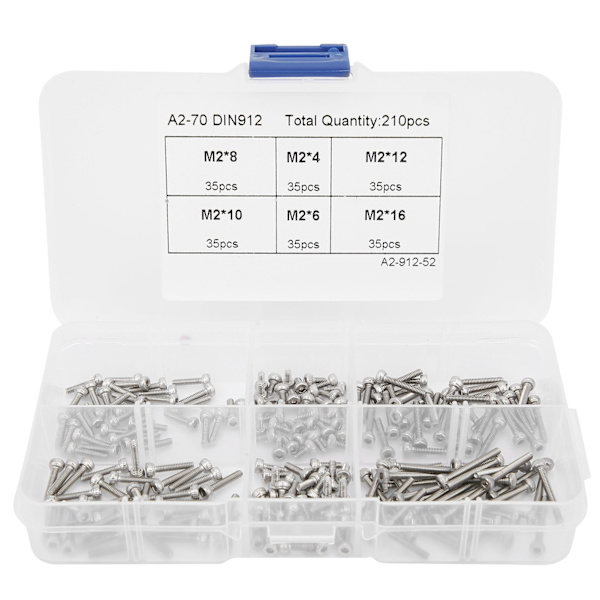 210 kpl cap 304 ruostumaton teräs laitteistotarvikkeet set M2