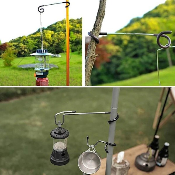 Camping Lantern Hook Hanger Outdoor Lantern Lamp Hanger för Tältstolpe Post Hängande Hook för Fiske Camping Resor