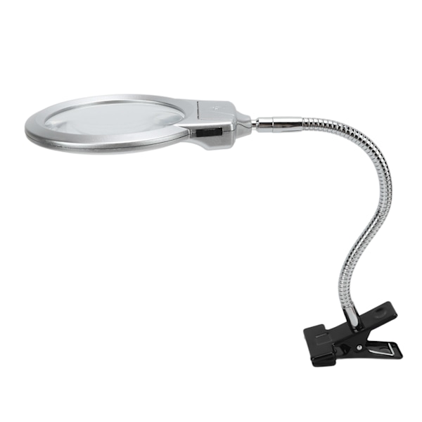 LED-belyst förstoringsglas med klämma optisk linsjustering slang förstoringsglas med 2 lysdioder för läsning av hantverk