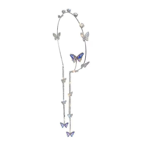 Hodebånd med sommerfuglkvast for kvinner Krystall Rhinestone Håndlaget Bryllupshodeplagg Hodebånd Hårpynt Tiara