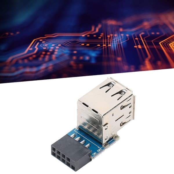 9PIN til 2 porter USB2.0 Utvidet Ekspansjonsport Adapter Datamaskinutstyr Tilbehør