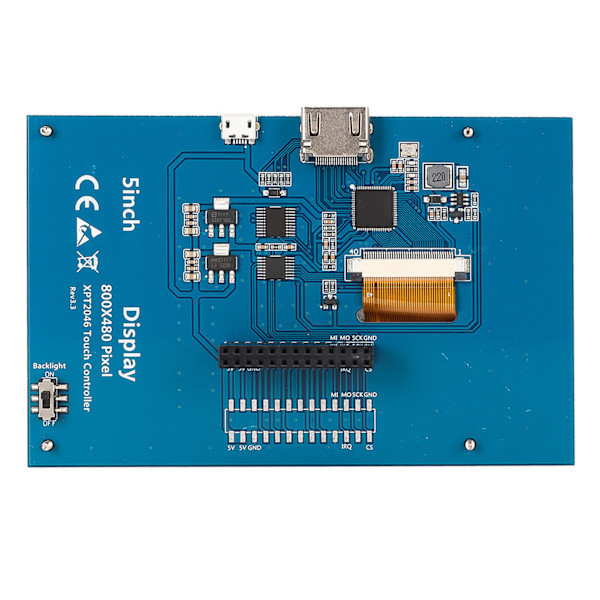 5 tommer TFT LCD-skærm HD Multimedia Interface-kompatibel skærm Touchscreen til Raspberry Pi 4B 3B+ 3B 2B+ BB