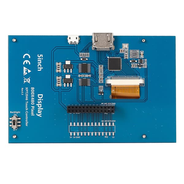 5 tommers TFT LCD-skjerm HD Multimedia Interface-kompatibel skjerm berøringsskjerm for Raspberry Pi 4B 3B+ 3B 2B+ BB