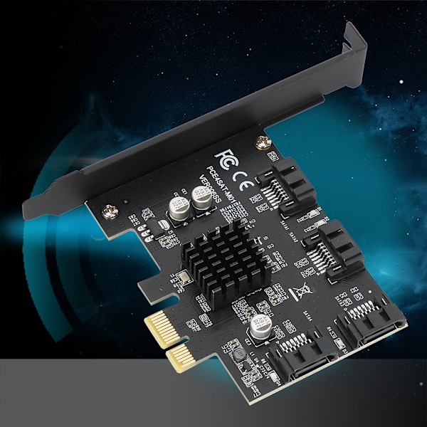 SATA3.0 till PCI E expansionskort Svart ABS 4 port 6G adapter hårddiskkort Stöd för PM