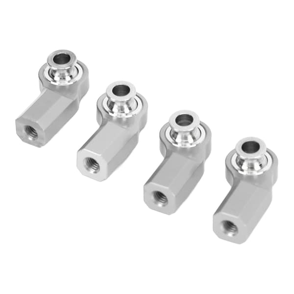 4 stk RC Bil Styrestang Endekule M3 Aluminium Legering Stål RC Bil Styrestang Hode for Axial SCX10 1/10 Bilmodell Sølv
