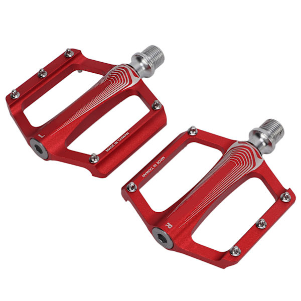 Enlee cykelpedaler i aluminiumlegering DU leje cykel flad pedal til landevejscykler røde