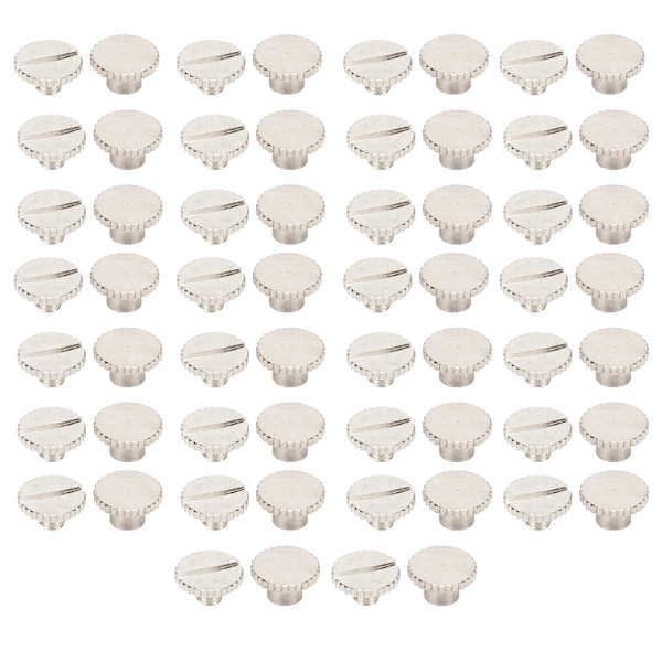 30 Set Boknit med räfflad platt mässing läderbindningsknapp 9,5x6mm Spik 4mm Skruv(Silver )