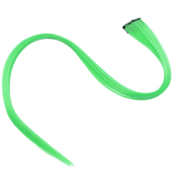 Colored Clipin Hair Extensions Highlight Synthetic Party One Piece Hair Extensions (grønn)