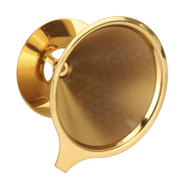 Guld honeycombed rostfritt stål Återanvändbar Pour Over Coffee Filter Coffee Dripper