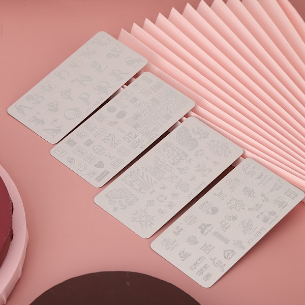 Neglestempling plader Stencils Mønster DIY Negle Printing Stempling skabelon Manicure Tool13-16