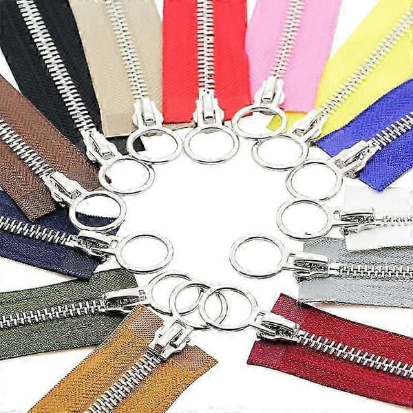 5# 70/90cm Metallynlås Dobbelt Skyder Rund Ring Lynlås Til DIY Syning Tøj sort black 90cm