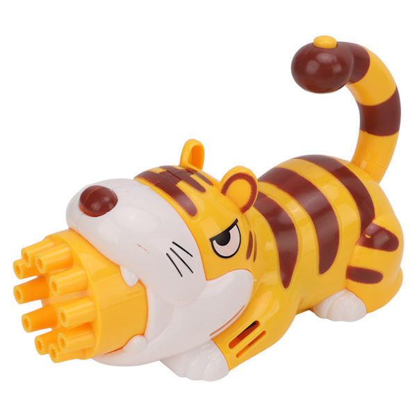 Bubbelmaskin Batteridriven Cartoon Tiger Söt 10 Utgångshål Giftfri Bärbar för Småbarn Barn