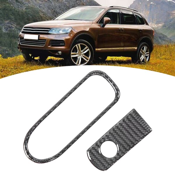 Kolfiber Co-Pilot Förvaringsbox Skydd Trim Passar för VW Touareg 2011-2018