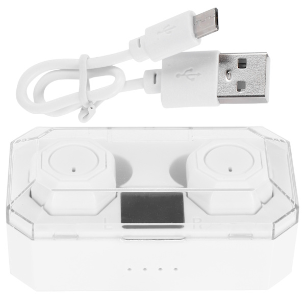 Binaurala Bluetooth-hörlurar Bärbara Bluetooth-headset Hörlurar för körning Vit
