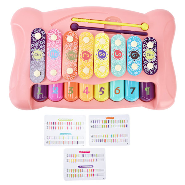 Baby Piano Xylofon Legetøj Flerfarvet Keyboard Musikalsk Xylofon Piano Pædagogiske Instrumenter til Spædbørn SmåbørnPink