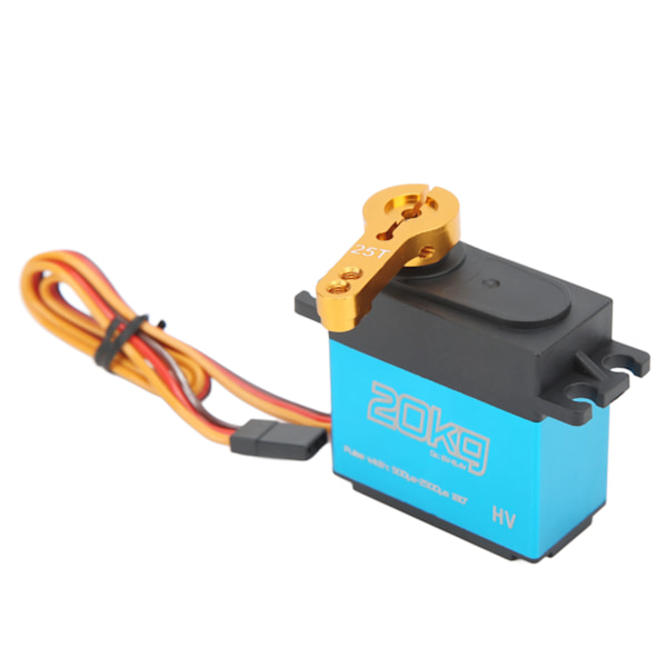 20KG Vattentät RC Metallväxel Digital Servo + 25T Metall Servoarm för RC Bil Flygplan