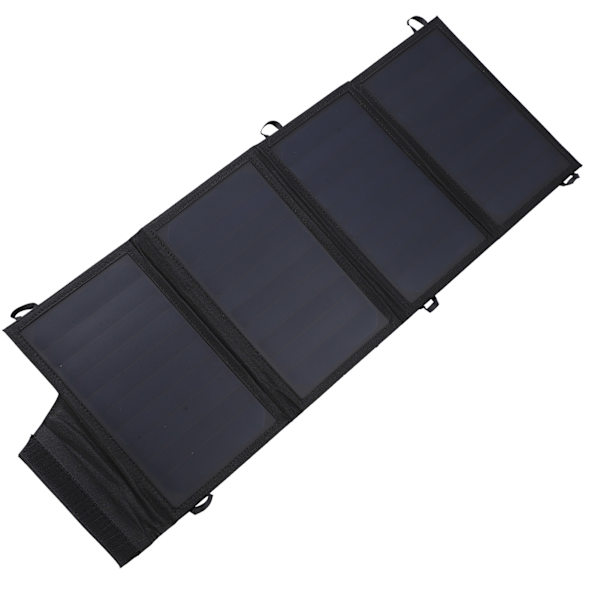 22W Solcellsladdare Bärbar och Fällbar Solenergi Powerbank med Dubbla USB-portar för Camping Vandring Resor