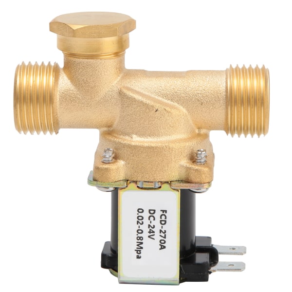 G1/2" Normalt stängd Mässingsmagnetelektromagnetisk ventil Vatteninloppsbrytare (DC24V)