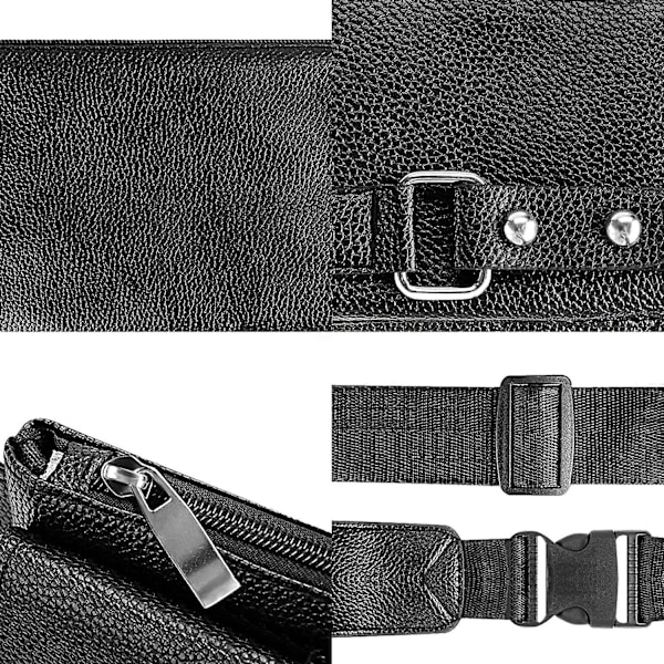 Liten Sling Bag för Män, Veganskt Läder Midjeväska, Mini Bröst Axelryggsäck, Personlig Crossbody Fickväska för Resor Vandring