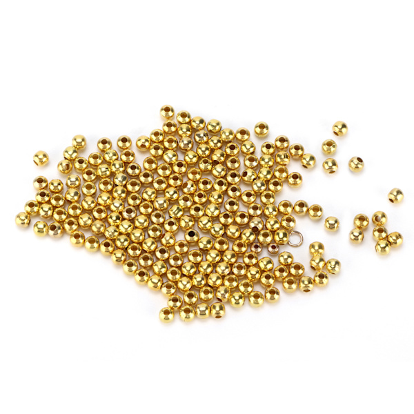 200 st smyckespärlor Enkla material Armband Halsband Tillbehör Partition Pärlor för DIY Smycken Imitation Guld