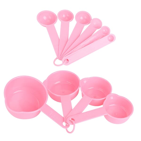 Kjøkken DIY Måleskje Koppsett med Vekter Bakeredskaper Tilbehør Rosa