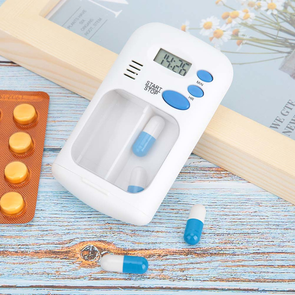 Mini kannettava lääketablettipilleri case organizer RemiderMedicine-muistutuksella