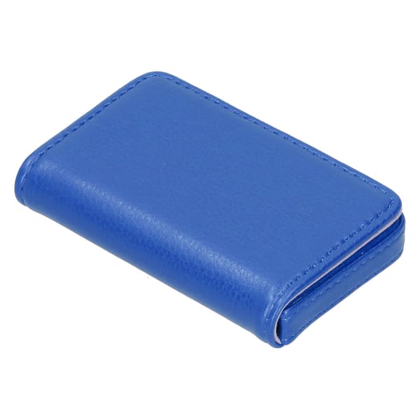 Visittkortmappe med magnetisk spenne Bærbar navnekortholder Gave til menn kvinner Blå 001#