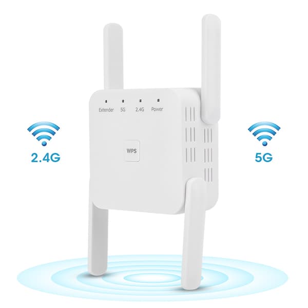 WiFi Range Extender Netværksport Vægstik Trådløst Relæ 1200M Dobbelt Frekvens 100‑240V US Stik