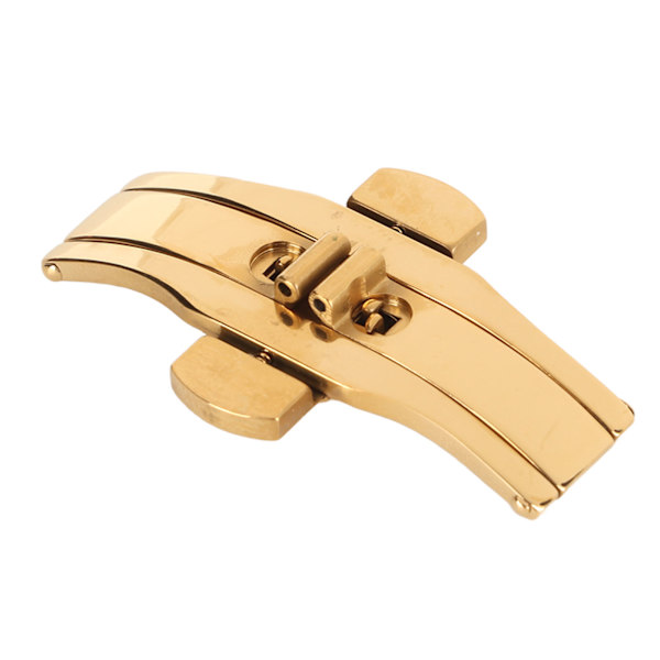 Watch Band Spänne Byte Vikbar tryckknapp Rostfritt stål Watch Spänne Tillbehör Golden