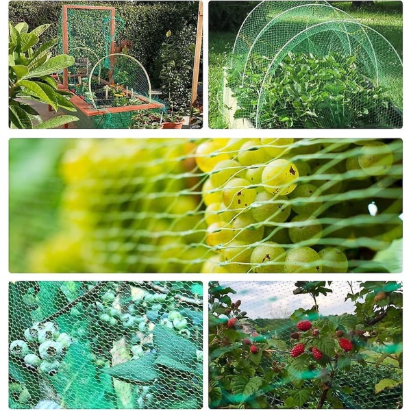 Green Garden Anti-Bird-net til frugttræer, grøntsager, blomster, afgrøder - 4 x 6 meter - 15 x 15 mm fint net