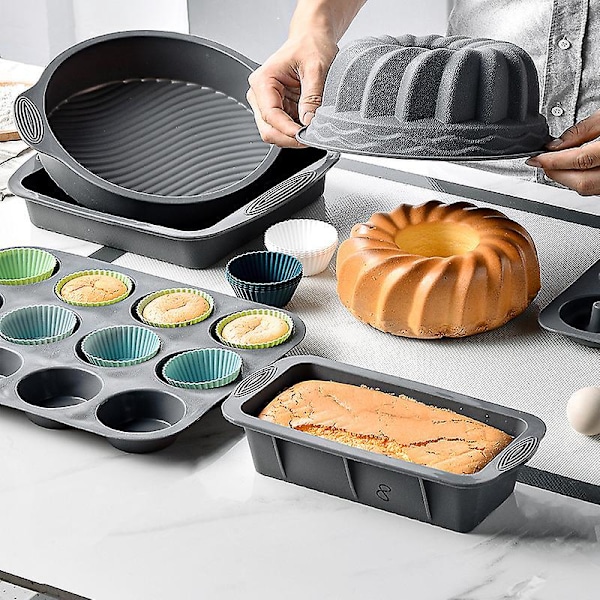 Sæt med 24 stk. Silikon Muffinsforme (6,5*3*4cm), 4 Farver, BPA Fri