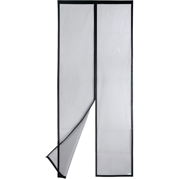 Magnetisk sort mesh dørskærm (90x210)