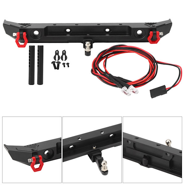 Metall bakre stötfångare med D-ringar Passar för Axial SCX10 III AXI03007 1/10 RC bilmodell