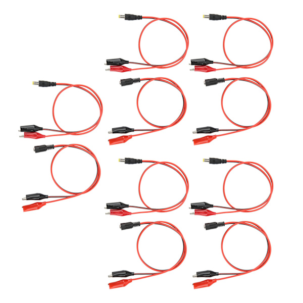 5 set krokodilklämma till likströmsadapterkabel hane honkontakt Batteritestkabel 50 cm längd