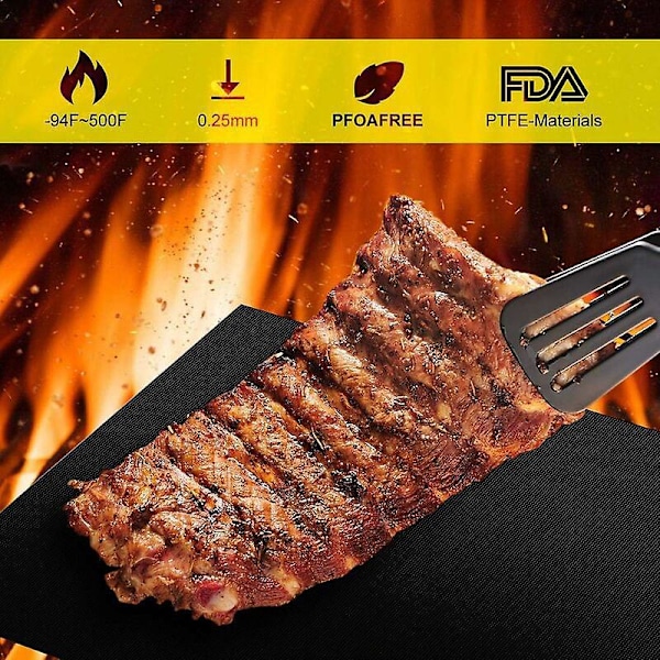 Set med 5 Bakmattor Bbq Grillplatta Bakplåt Ugn 40 33Cm För Grill Gas Kol Elektrisk Non-Stick