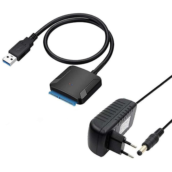 Universal USB 3.0 til SATA Harddisk Adapterkabel for 2,5/3,5 tommers SSD Harddisker