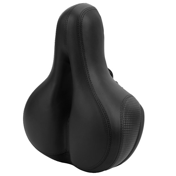 Mountainbike sadel komfortabel mikrofiber læder huludskåret fjeder cykelsadel sæde (sort)