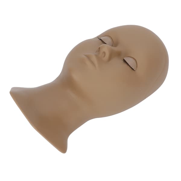 Øyenvippeforlengelse Mannequin Hode Avtakbare Øyelokk Høy Simulering Silikon Vippetrening Øvelseshode Kaffe