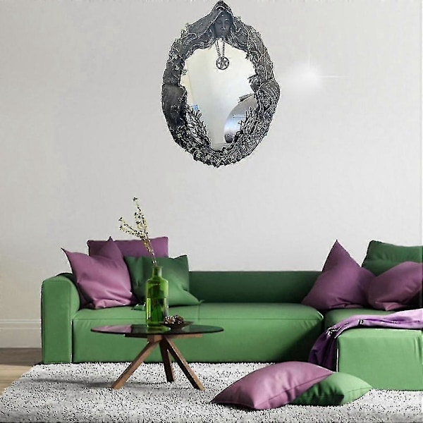 Triple Moon Goddess Veggspeil Veggmontert Speil Med Femspiss Retro Hengende Speil