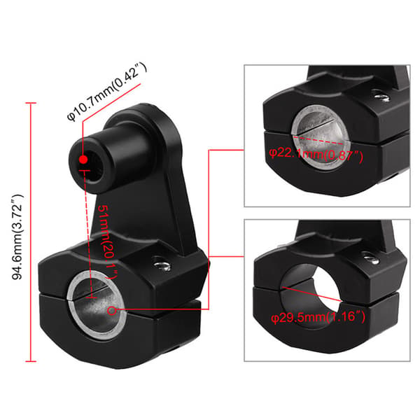 22mm/28mm motorsykkelstyrefeste klemmer stigerør justerbar universal